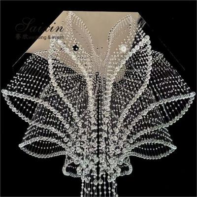 Cortinas de cristal de vidro teto pendurado com bola de cristal evento cortina decoração de casamento