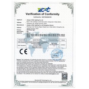 Jiangsu A-wei Lighting Co., Ltd. Сертификации