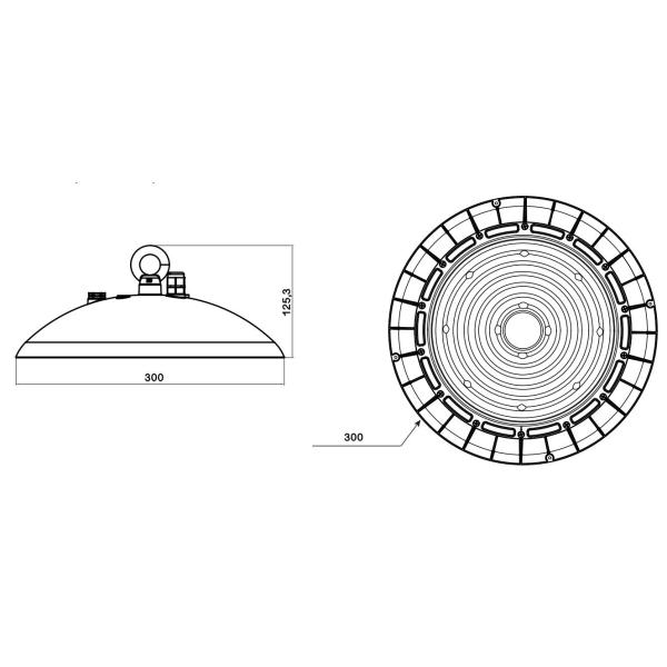 60-200W NSF одобренный НЛО светодиодный высокий залив свет с IP66 водонепроницаемым для холодильного хранилища кухня ресторан