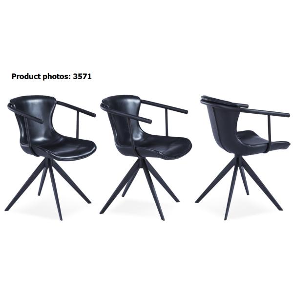 Metal Leisure 50x59x78cm Leather Swivel Armchair