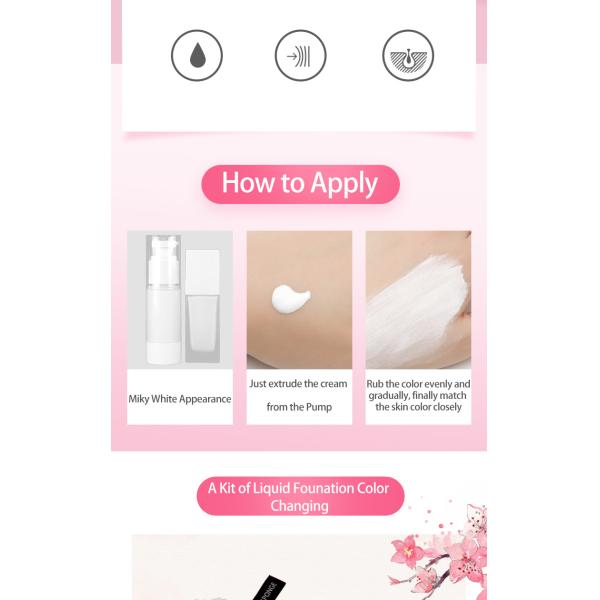 Maquillaje de alta calidad Kit de maquillaje mayorista Fundación Fundación Vegan Etiqueta privada Cambio de color Fundación líquida