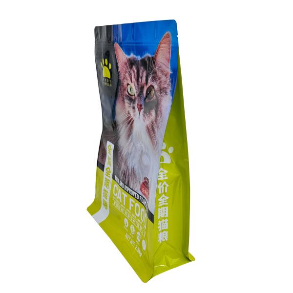 2.5kg Glossy Foil Lined Square Flat Bottom Dog Food Pouch Stand Up For Cat Dog Treats Packaging