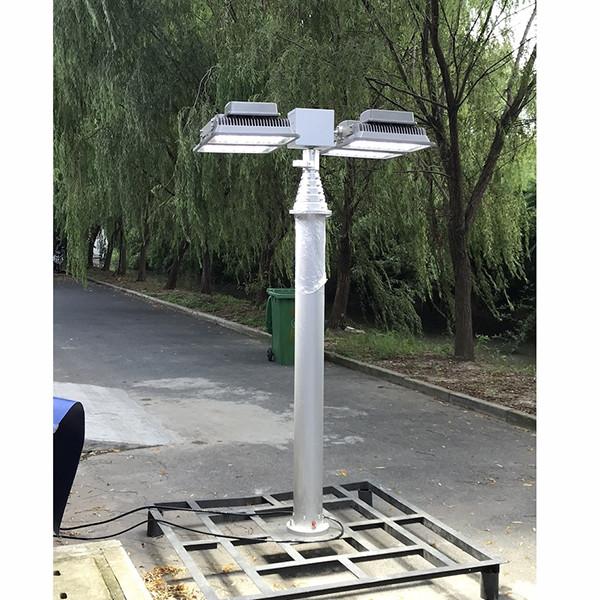 8m Pneumatic Telescopic Mast Light Tower for Fire Tender Illumination-4x200W LED flood lights