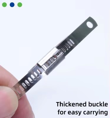 400mm Length Stainless Steel Locking Ties 0.3mm Thickness Metal Tie Wrap