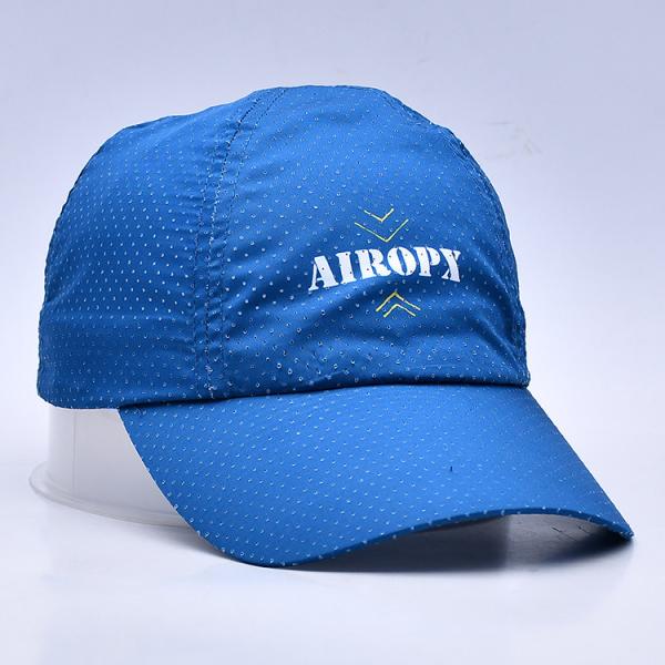 Chapéus de nylon do golfe do poliéster do algodão de nylon ajustável azul da curvatura do metal do Webbing do Snapback para atividades exteriores
