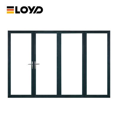 Aluminium Bifold Folding Patio Doors Double Clear Tempered Glass OEM