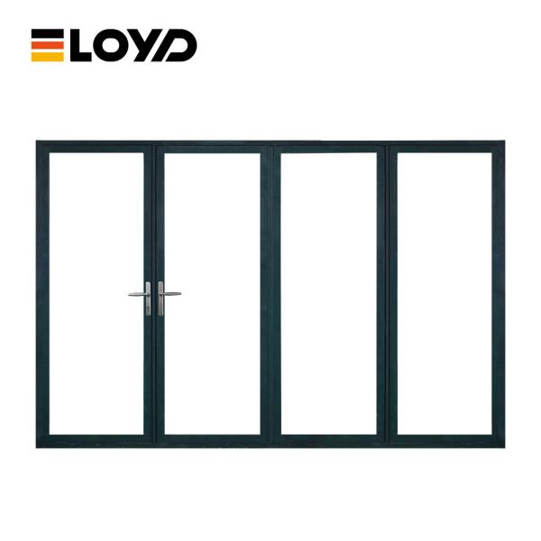Aluminium Bifold Folding Patio Doors Double Clear Tempered Glass OEM