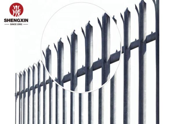 High Security 1.2mm Thick Black Metal Garden Fence Galvanized Steel