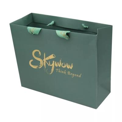 Boutique Printed Paper Carrier Bags Foldable Reusable With Logo