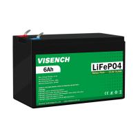 Certificat CE Visench Batterie rechargeable de 12,8V 6Ah LiFePO4 Acide de plomb remplace l'ion lithium Batterie de 12V 6Ah