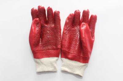 Red Pvc Smooth Surface Oil Resistant Acid And Alkali Resistant Industrial Working Red Pvc Coated Glove