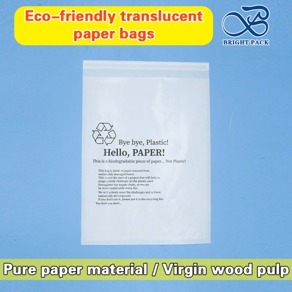 40G Frosted Glassine Paper Bags with Custom Logo Printing for Apparel Packaging