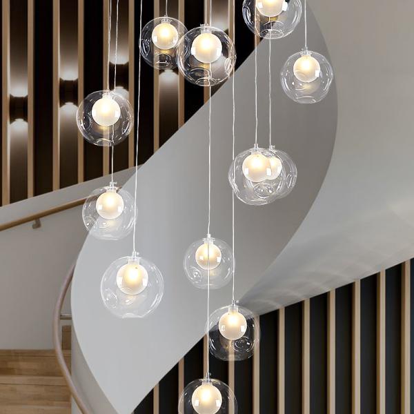 Stairs Floor House glass box pendant light fixtures for indoor decoration (WH-GP-11)