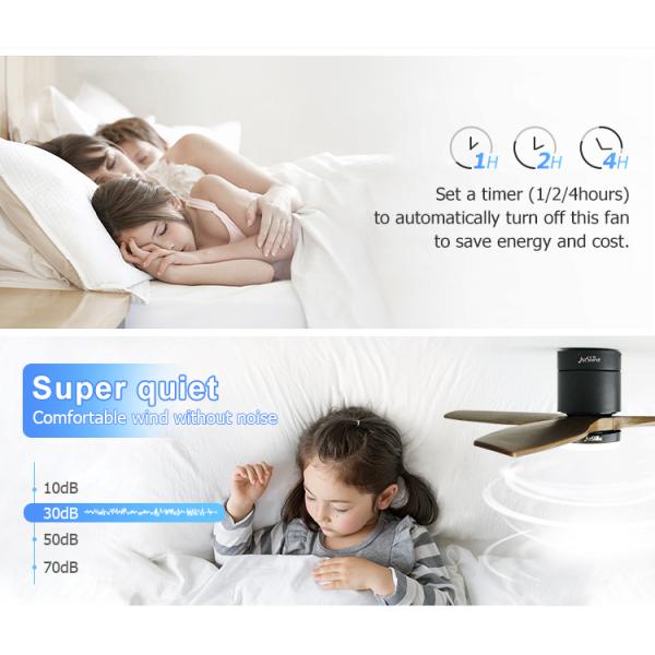 Modern Design Home Office 52 polegadas de lâmina de madeira Dimmable LED ventilador de teto com controle remoto