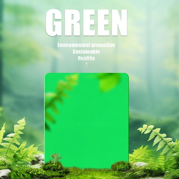 Декоративные строительные материалы AISI 304 Двухцветный зеленый зеркальный листок из нержавеющей стали