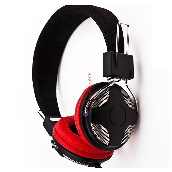 OEM learning headphone with sound reduction for language learner in red color in portable foldable design