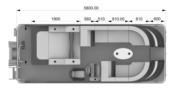 Pontoons de loisirs avec système stéréo Bluetooth et lumières de navigation LED