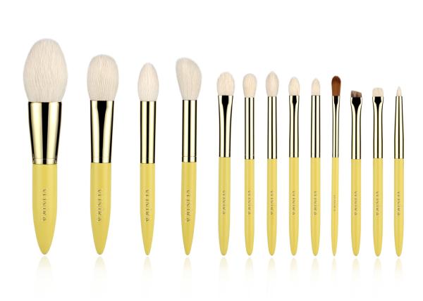 Escovas naturais amarelas da composição do cabelo da cabra do ouro profissional feito sob encomenda de 13 partes