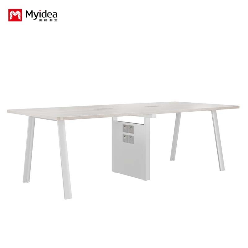Modern Conference Table with A-Shaped Steel Legs – Minimalist Aesthetic, Heavy-Duty Steel Frame, and Sturdy Construction for Professional Workspaces.