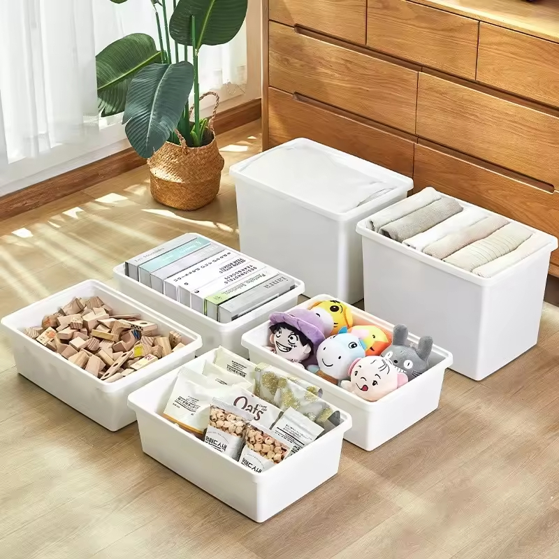 Manufacturer Wholesale White Large Capacity Clothing Bedding Storage Box Thickened Toy Storage Box Covered Storage Container Box