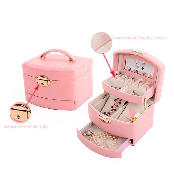 Free Logo Leather Luxury Jewelry Case Organizer Box PU leather jewelry storage box