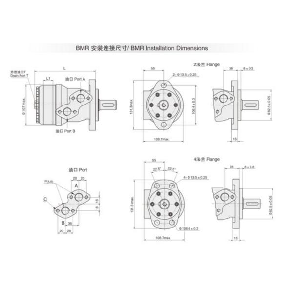 High Pressure Oil Seal BMR Hydraulic Motor , Hydraulic Rotation Motor For Wood Splitter