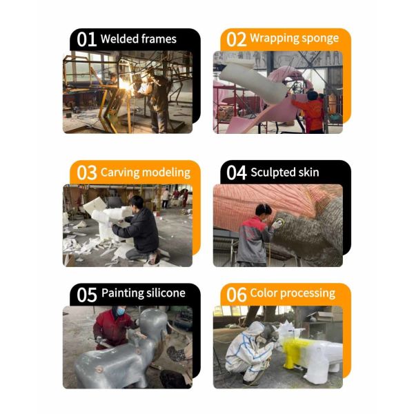 Adventure Park Robotic Animatronic Dinosaur Infrared Sensor Controlled High Emulation Dinosaur