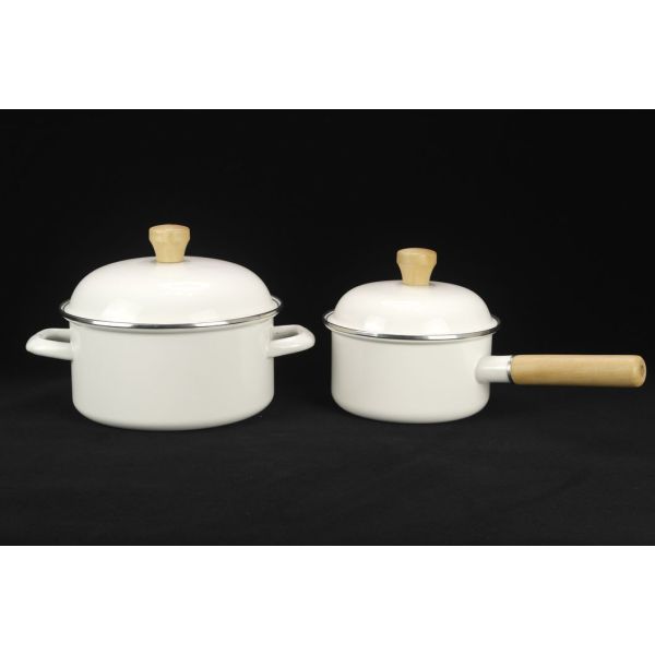 1650ml Red Nonstick Enameled Cast Iron Saucepan Eco Friendly For Soup Milk Heating