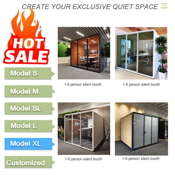 Stand Alone Meeting Pod in Private Space Soundproof Glass Booth Portable Office for Work