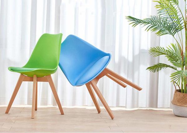 Beech Leg Wood And Leather Dining Chair With 44cm Sitting Height