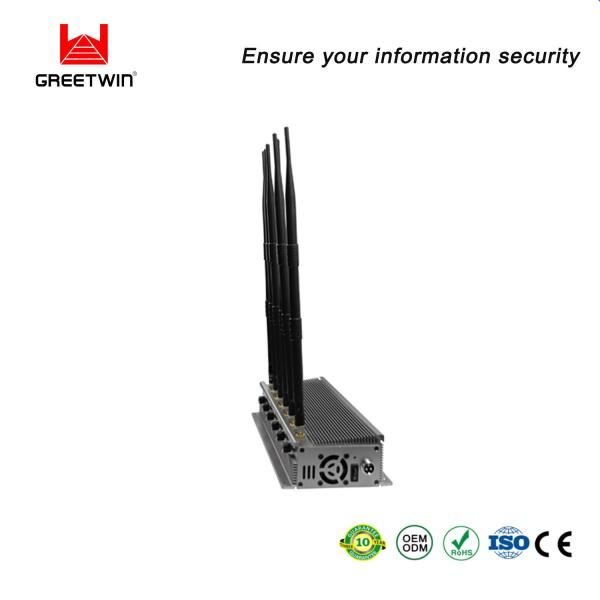Mobile Phone 2G 3G 4G Wifi Jammer 6 Bands 38W Adjustable Output Power Signal Blocker