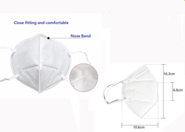 White Surgical Mask Kn95 N95 Protective Ce Security Protection 17.5*9.5cm