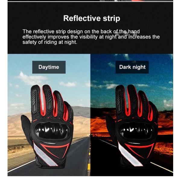 Microfiber Night Reflective Strip Motorbike Motorcycle Gloves Motocross Gloves Motorcycle