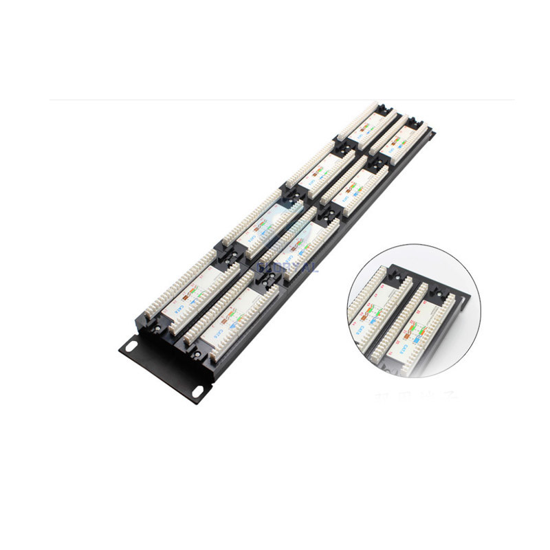Металлическая RJ45 Ethernet Patch Panel защищенная Cat5e/Cat6/Cat6a/Cat7 Черная 1U 2U с управлением кабелями