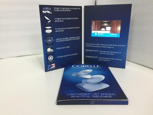 4.3 pouces carte de brochure vidéo LCD numérique pour le marketing vidéo événement 256MB