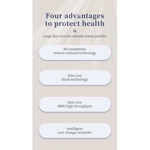 Кухня под раковиной Домашний очиститель воды Ro Dual Core 800 GPD