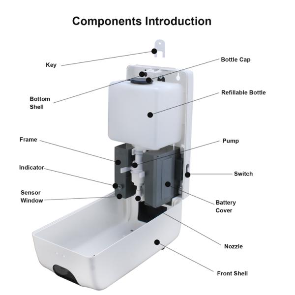 Commercial Bathroom Kitchen Sensor Soap Dispenser 1200ml Households  Bathroom Accessories