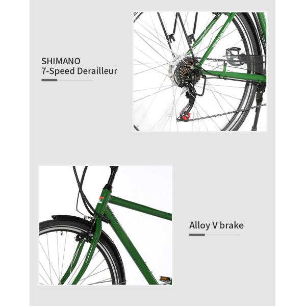 OEM Lightweight Electric Road Bike 28in Steel Frame With 36V 250W Rear Motor