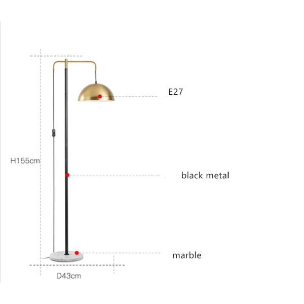 Modern Marble Floor Lamp Creative Iron Floor Lamp For Living Room Decor Light Home Night Table Lamp(WH-MFL-64)