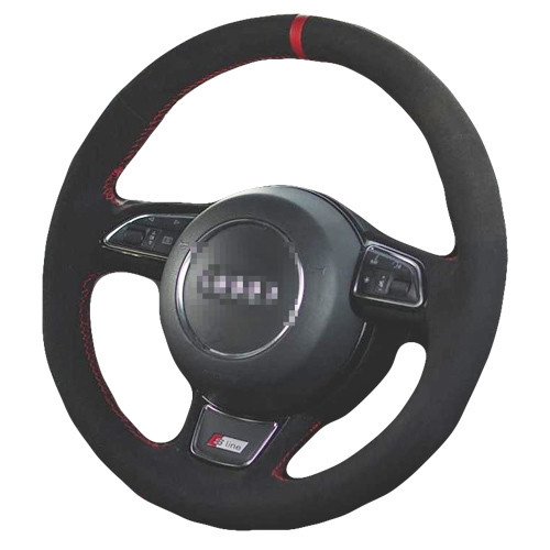 Soft Suede Steering Wheel Cover for Audi A5 Hand Stitched and Customized 2013