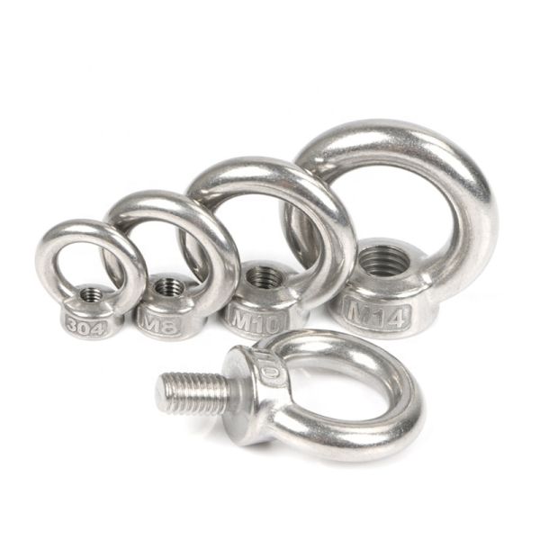 Stainless Steel A2 70 A4 80 DIN580 Triangle Ring Lifting Hook Eye Bolts Passivated Finish