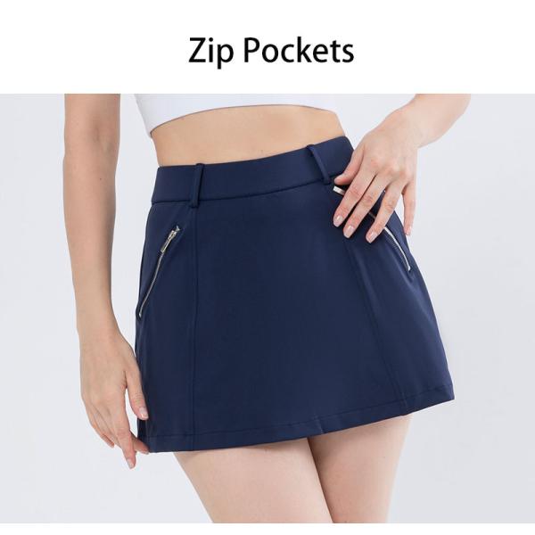 Women Golf Tennis Skirt High Stretch Athletic Skorts Skirts With Zip Pockets