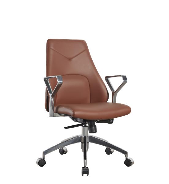 Tilt Ergonomic Revolving School Modern Executive Chairs Radius 330mm Genuine Leather