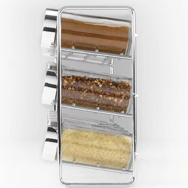 Receptor de especiarias de arame metálico Montador de parede Receptor de 4 níveis Receptor de frascos de especiarias Receptor de especiarias Organizador para balcão de cozinha