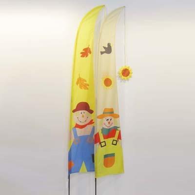 Fall Harvest Garden Flag Scarecrow