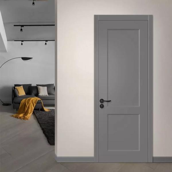 Modern Wooden House Interior Doors , Customized Melamine Frames Wood Door