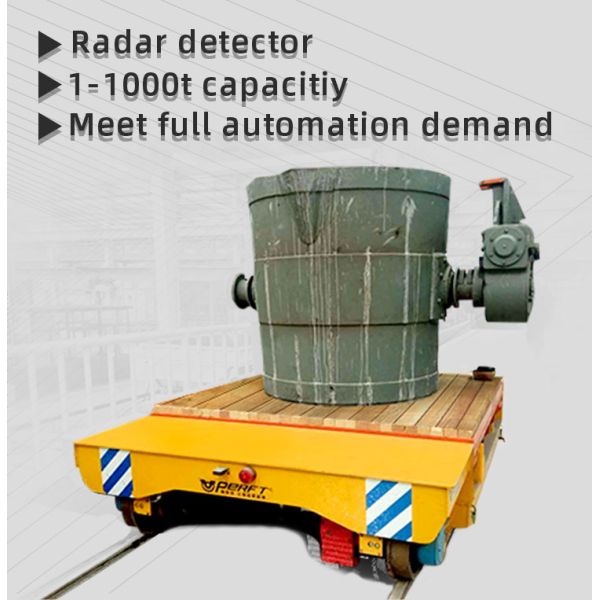 Materials Transport 20 Tons Rail Powered Transfer Cart Workshop Flat Bed Trailer