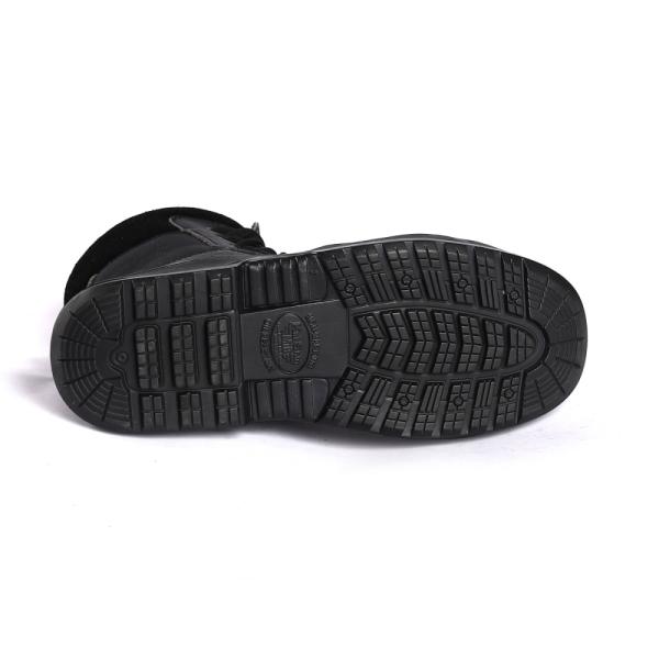 Водонепроницаемая стальная обувь Антискользящая PU подошва Шнурки для работы Черный цвет Человек Обувь безопасности