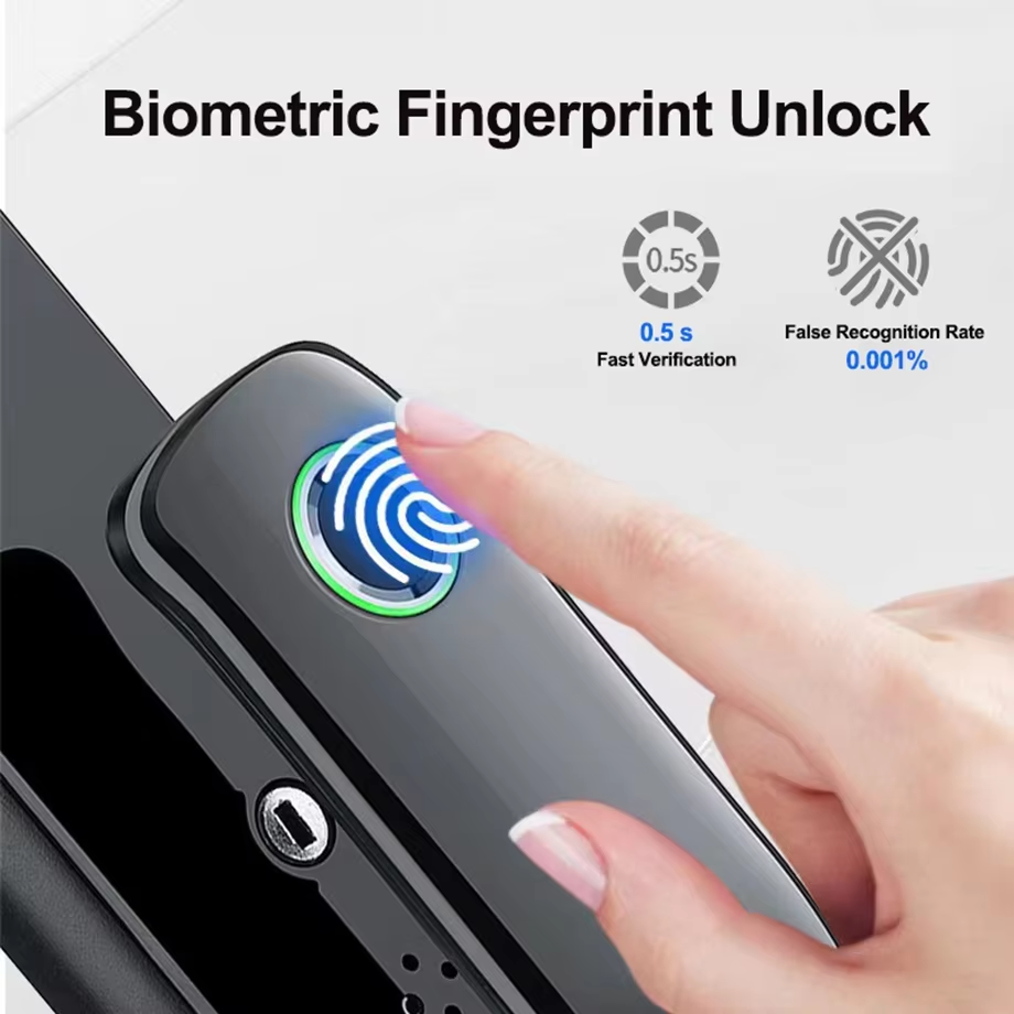 Smart Electronic Lock Fingerprint Durable Eco-Friendly Anti-Theft Design 5050 Body Aluminum Alloy Tuya Compatible Password