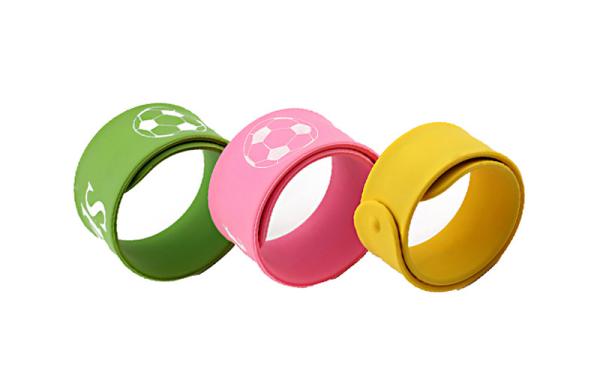 Snap Closure Silicone Slap Wristband Flexible Silicone Material For Promotional Items